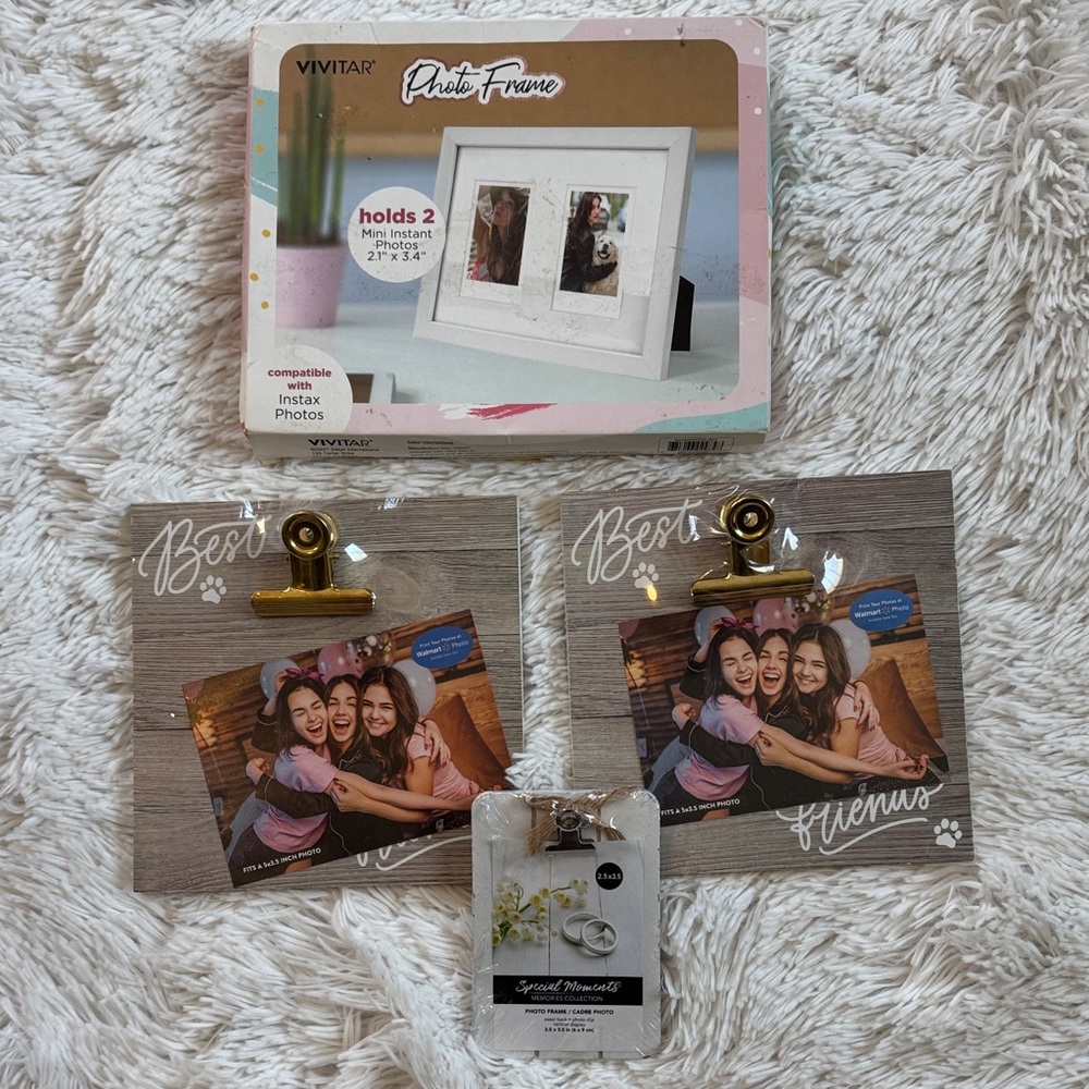 NEW Picture/Photo Frames: 2 Clip Frames, Mini and Instax Polaroid Double Frame